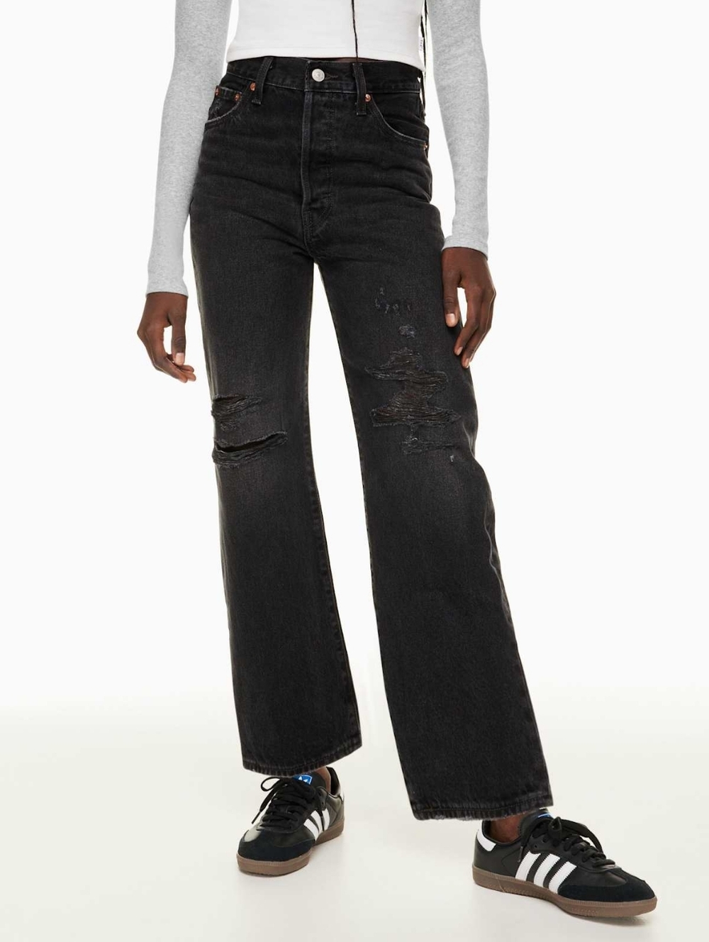 Levi's Ribcage Straight Ankle Jean Black Size 27W 25L